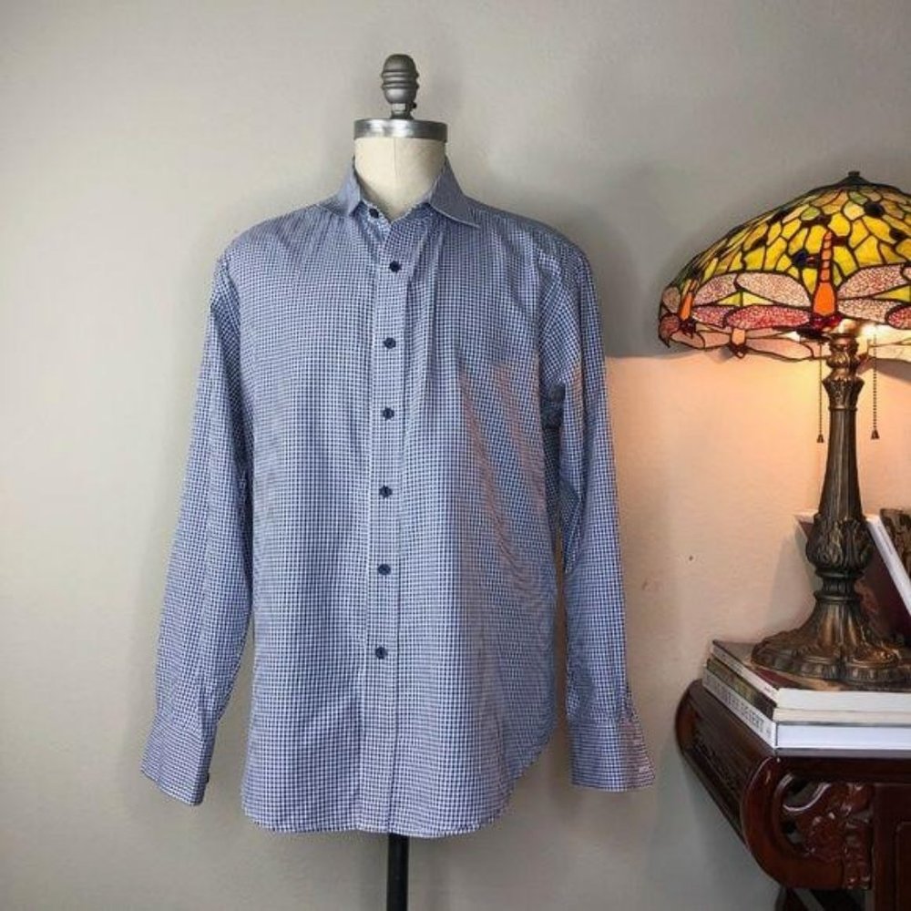 Robert Graham Button Down Gingham Plaid Embroider… - image 2